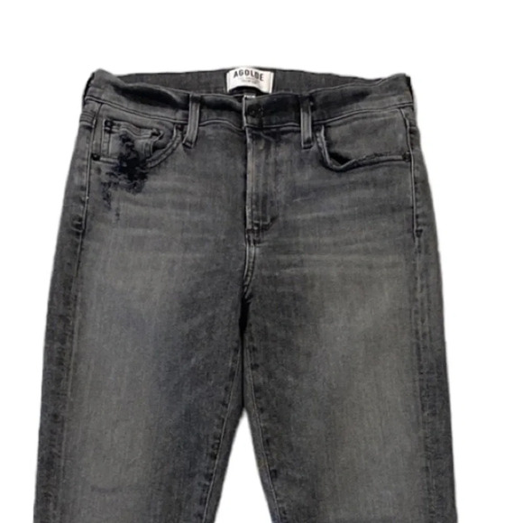 Agolde Sophie High Rise Amplify Black Wash Distressed Jeans Size 26 - Picture 6 of 8